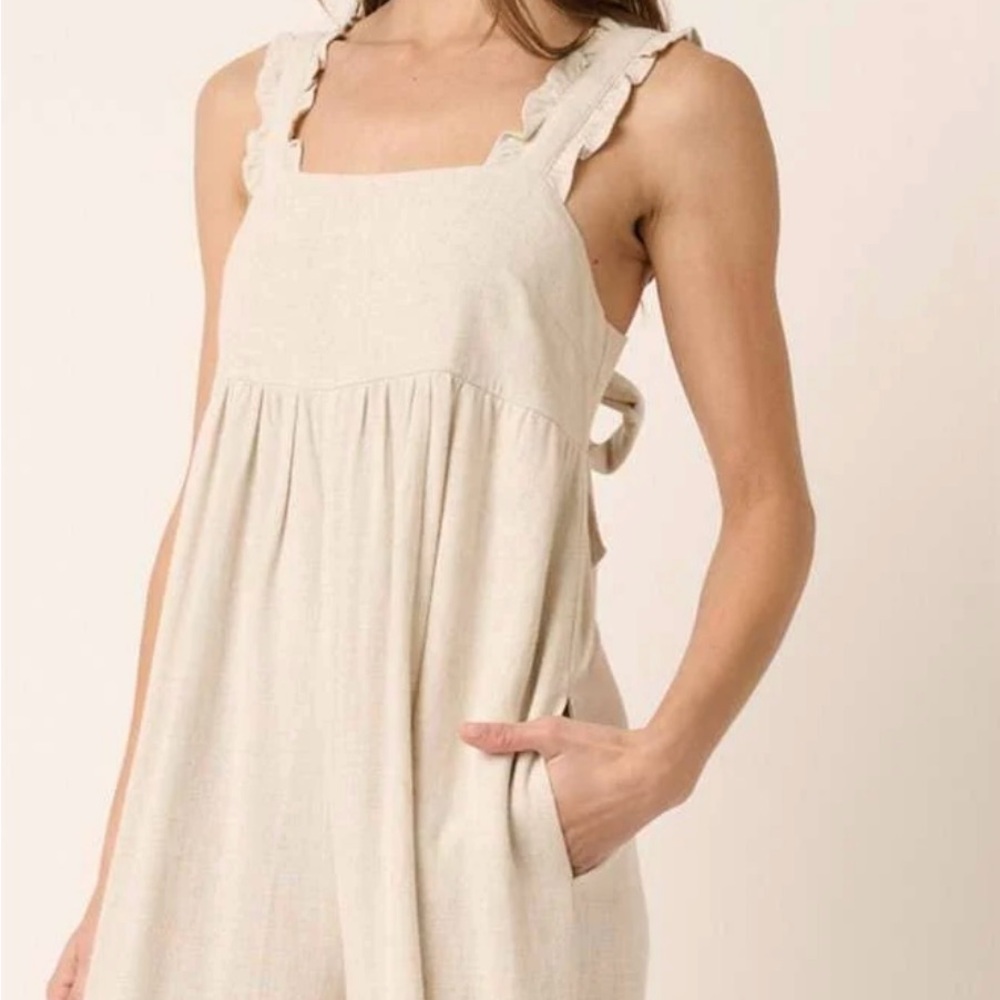 mittoshop ruffle detail wide-leg flowy jumpsuit